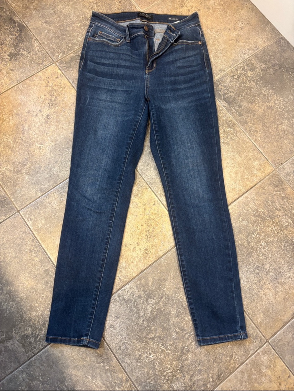 Women's Dark Blue Stretch Relaxed FitJeans